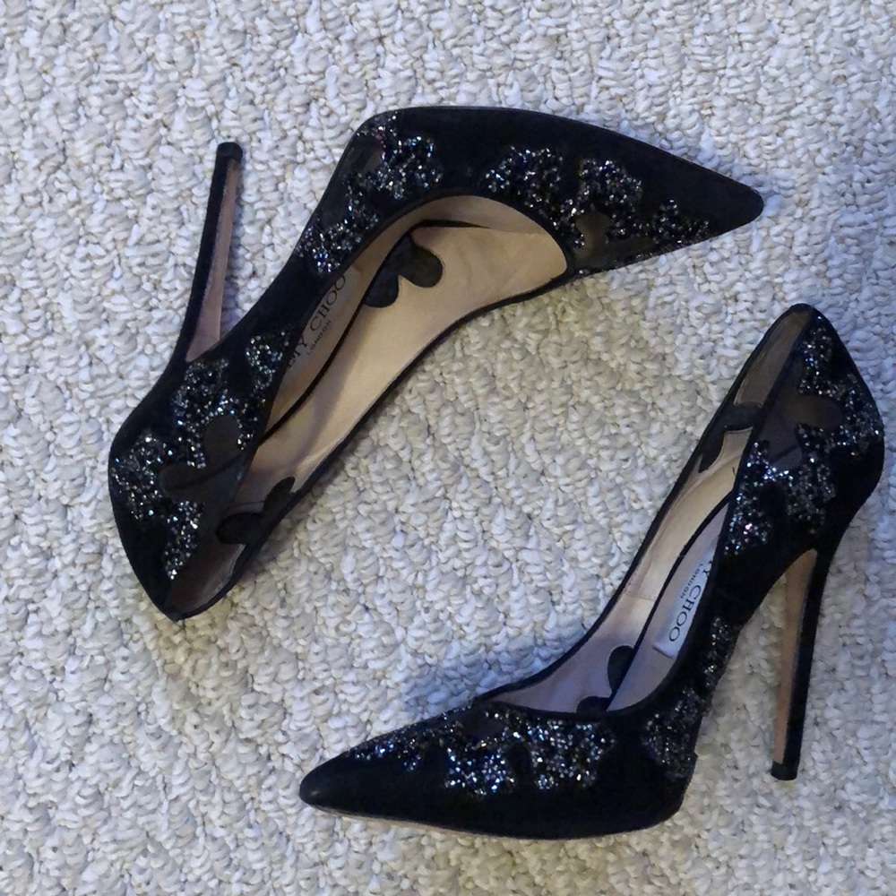 Jimmy Choo black crystal pump 37.5